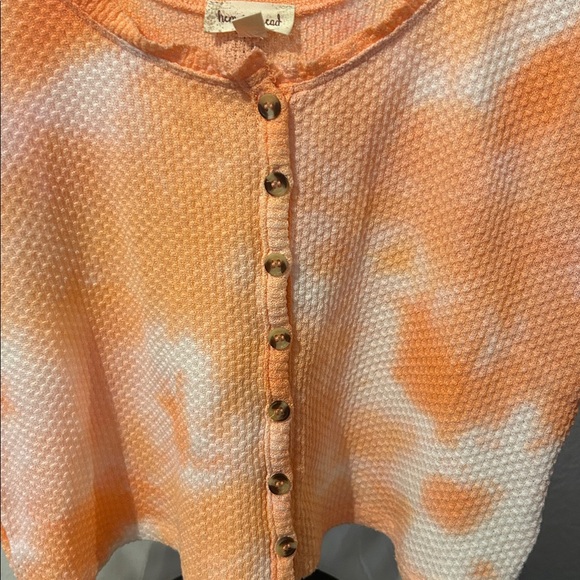 Hem & Thread Orange and White Tie-Dye Tank Top - Picture 3 of 3